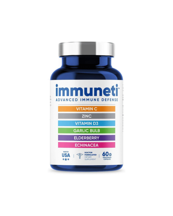 Immuneti Immune Defense Supplement – 6-in-1 Vitamins with Vitamin C, D3, Zinc, Elderberry
